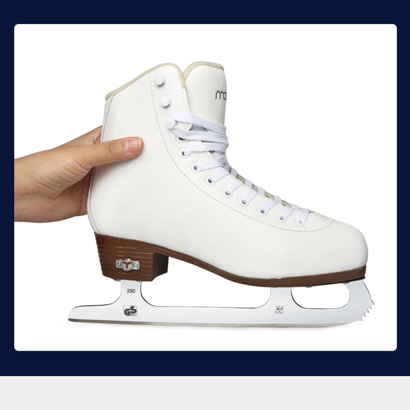 Genuine Leather Ice Figure Skates Shoes Professional Thermal Warm Thicken Skating Shoe With Blade For Kids Adult Teenagers | Спорт и