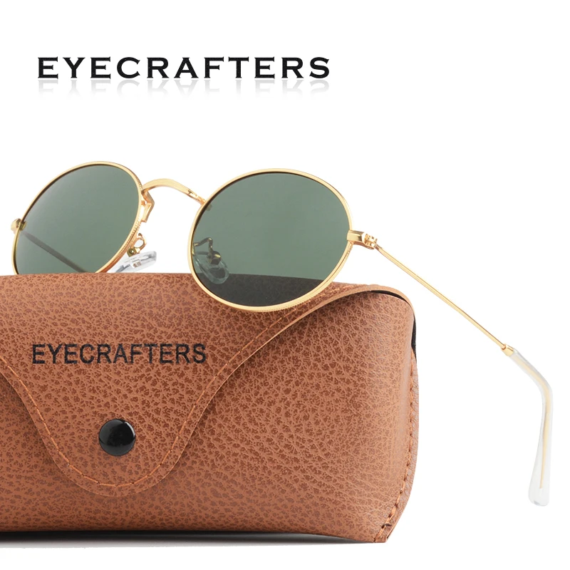 Очки солнцезащитные мужские/женские поляризационные круглые в металлической