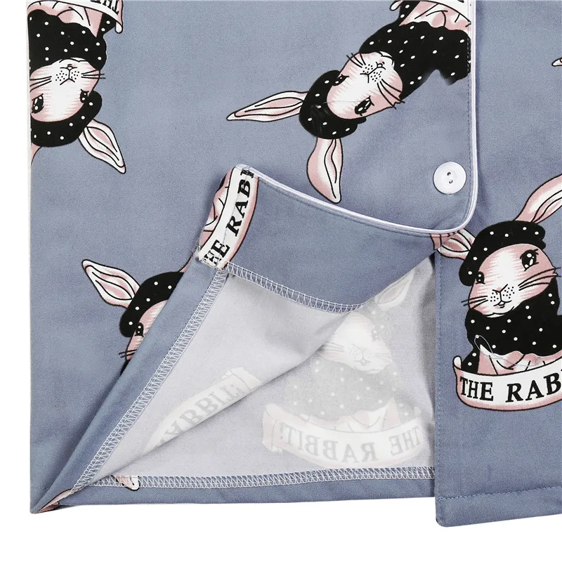 

Plus Size 2XL-4XL Pajamas Sets Cute Rabbit Sleepwear Lingerie Set Short Clothes Female Underwear Big Size Nightwear Pajamas