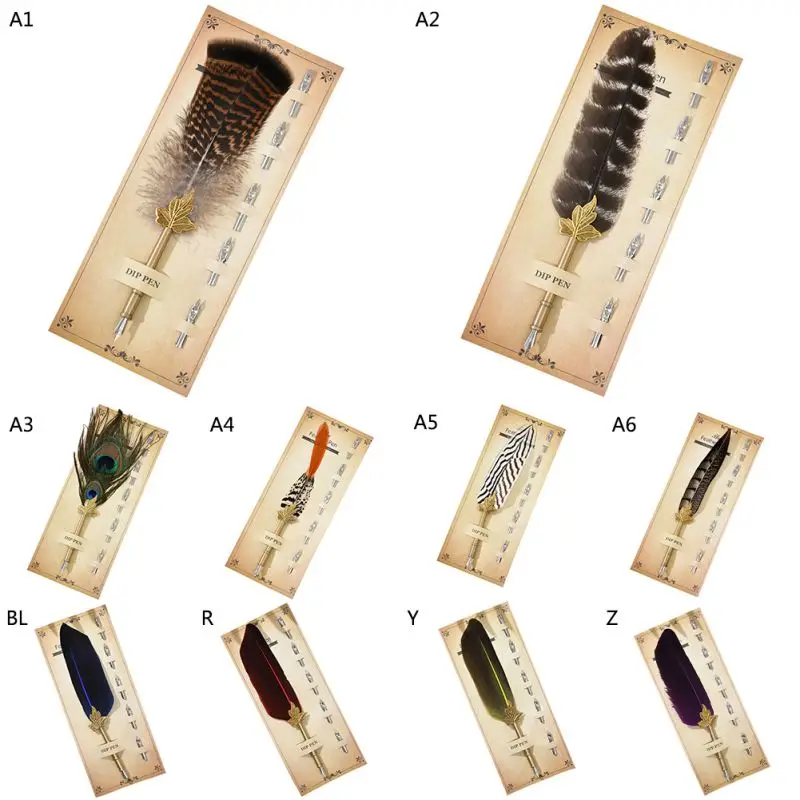 Набор пишущих чернил каллиграфия перо погружение с 5 наконечниками подарочная