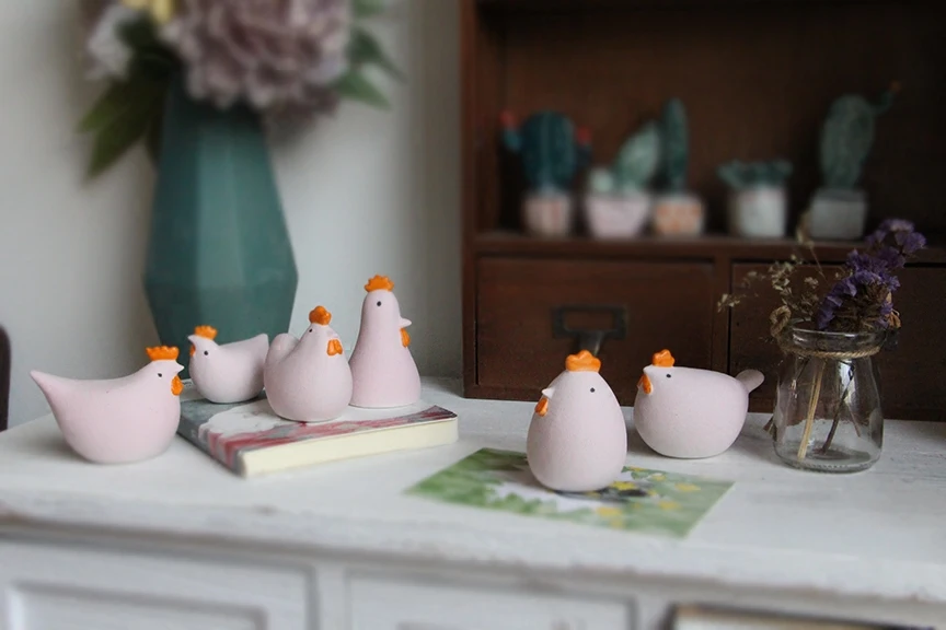 

Frosted Chicken Decoration Pastoral Style Artistic Fresh Cute Handmade Ceramic Cute Desktop Decoration