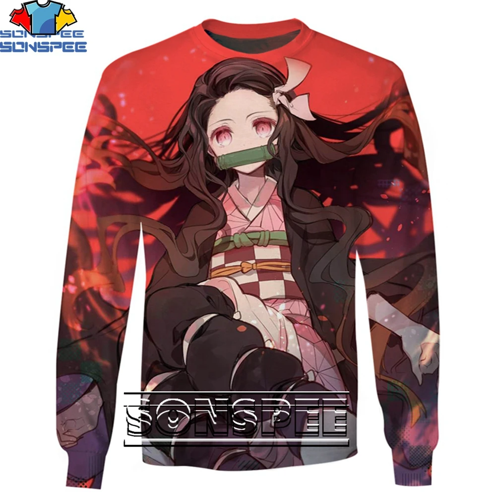 

SONSPEE Anime Demon Slayer Nezuko Cute Sweatshirt 3D Printing Men Women’s Summer Harajuku Trend Man Oversize Sweatshirts Kid Top