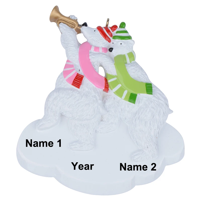 Полярный медведь семья из 2 полирезины Глянцевая Персонализированная