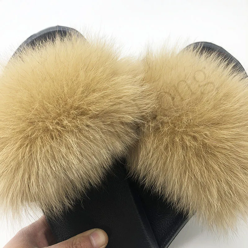 Сланцы женские из натурального Лисьего меха меховые сандалии плюшевые домашние