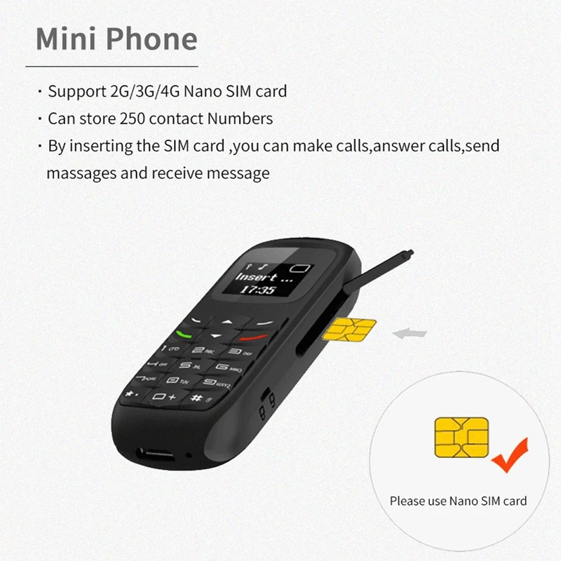 Mini Mobile Phone L8STAR BM70 Wireless Bluetooth Earphone Cellphone Stereo GSM Unlocked Super Thin Small | Электроника