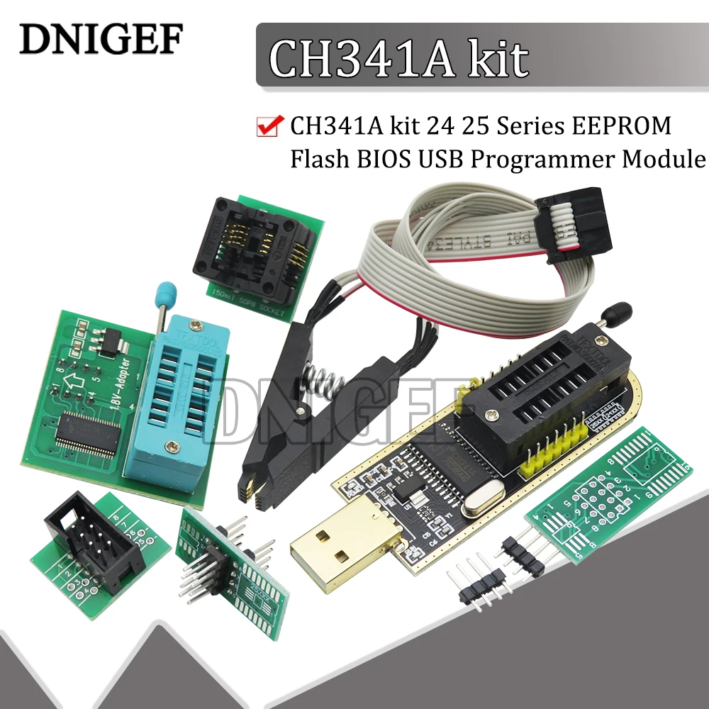Набор CH341A 24 25 серия EEPROM Flash BIOS USB-программатор модуль SOIC8 SOP8 тестовый зажим для и 1 8