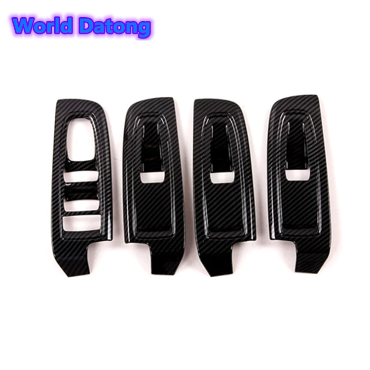 

Car Interior Door Window Lift Switch Armrest Panel trim Carbon Fiber\Matte Silver 4pcs for Subaru Forester 2019