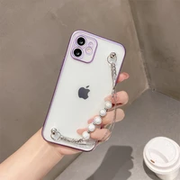 electroplating pearl bracelet phone case for iphone 7 8 plus 11 12 pro luxury grind arenaceous x xr xs max soft silicone cover