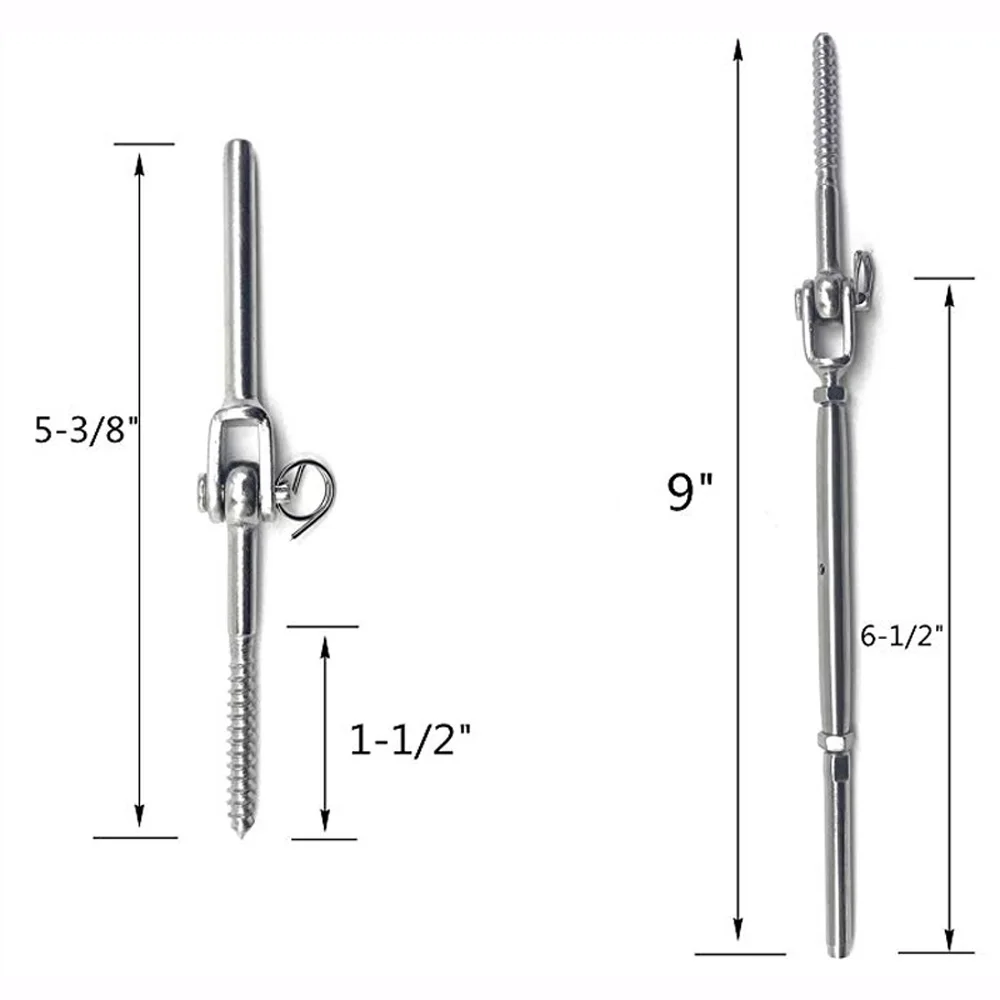 10 шт. набор разъемов из нержавеющей стали трос DIY Turnbuckle 10x торцевой винт 20x мини