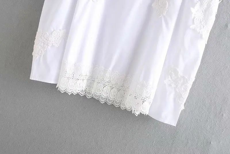 Женское элегантное кружевное вязаное крючком повседневное белое свободное