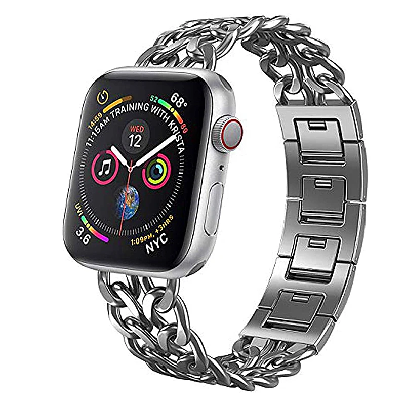 

Браслет-цепочка для Apple Watch 6 SE, ремешок из нержавеющей стали в ковбойском стиле для Apple Watch 3 42 мм 38 мм iWatch 5 4
