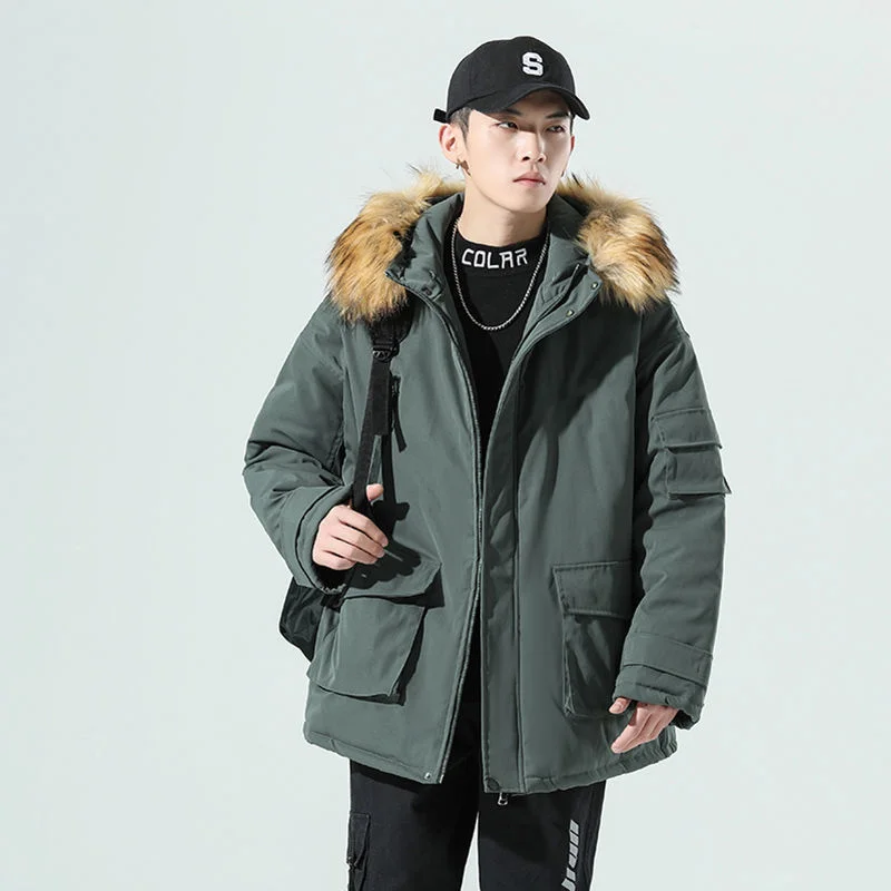 Парка мужская зимняя с х/б подкладкой капюшоном B386