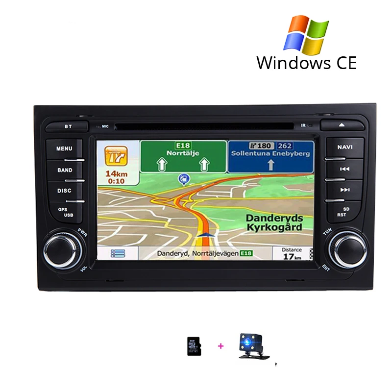 Wince Map Cam 2 din автомобильный DVD Радио мультимедийный плеер стерео для Audi A4 2002-2008 B5 B6 B7 gps Авторадио Навигационная Система головное устройство - Цвет: Wince Map Cam