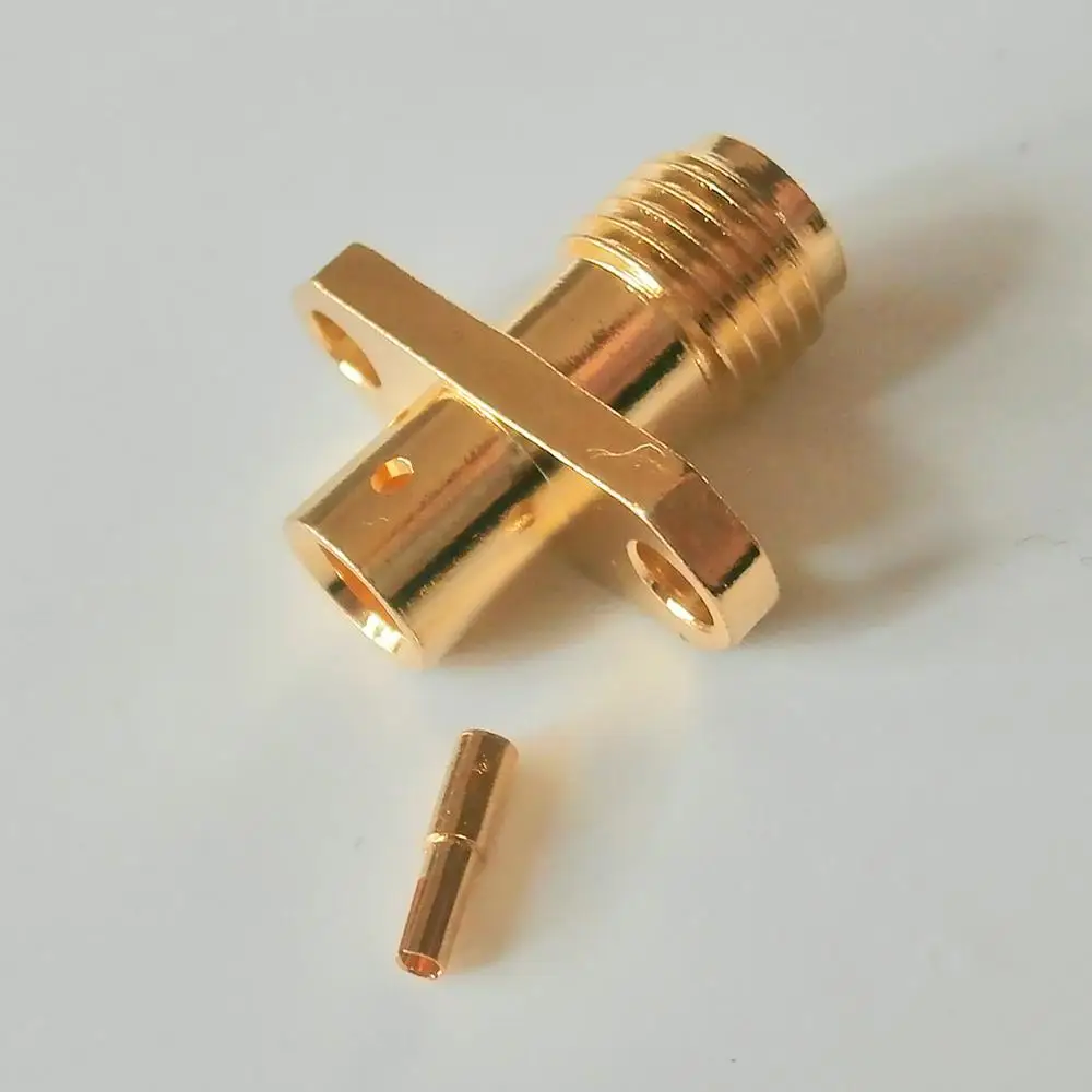 10X Pcs RF Connector SMA Female Rhombic Solder for semi-rigid RG402 0.141&quot cable With 2 Hole Flange Chassis Panel Mount deck |