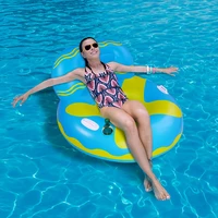 inflatable floating lounge swimming pool float chair with cupholder for summer water party air mattresses bed beach water toys