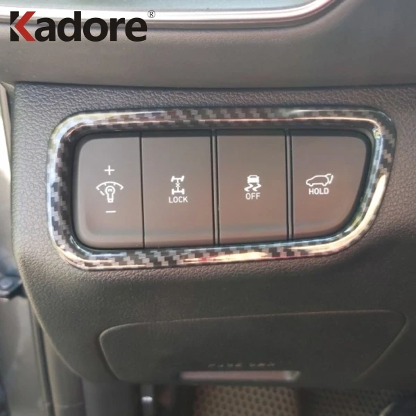 Для hyundai Santa Fe углеродное волокно, накладка на фары, накладка на переключатель, аксессуары для салона автомобиля, наклейка для стайлинга автомобиля