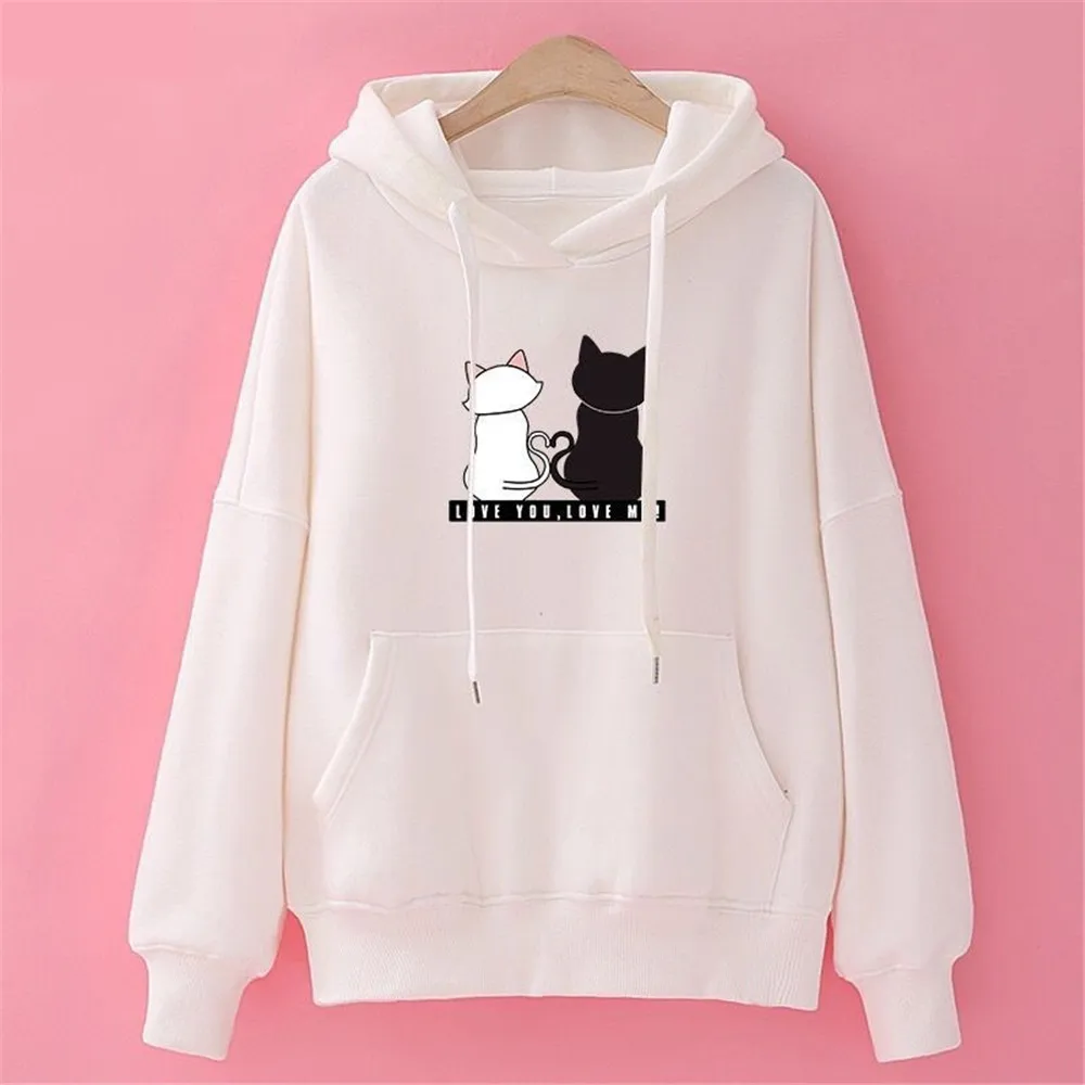 2021 spring Hoodies The new Korean style hooded plus fleece sweater INS female print all-match wide student shirt trend