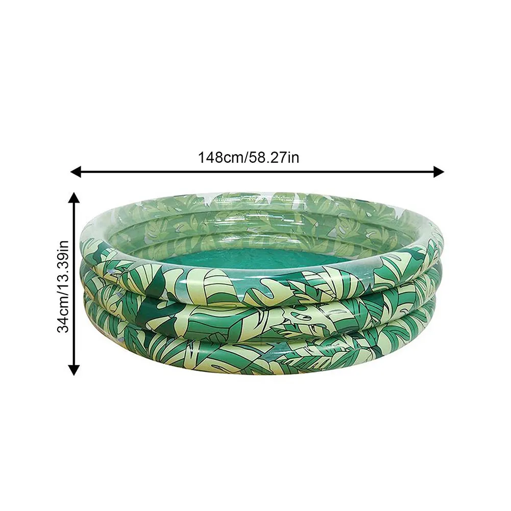 

Children Inflatable Pool Bathing Tub Baby Kid Home Outdoor Swimming Pool Inflatable Portable Round Swimming Pool 3Ring Leaf Blow