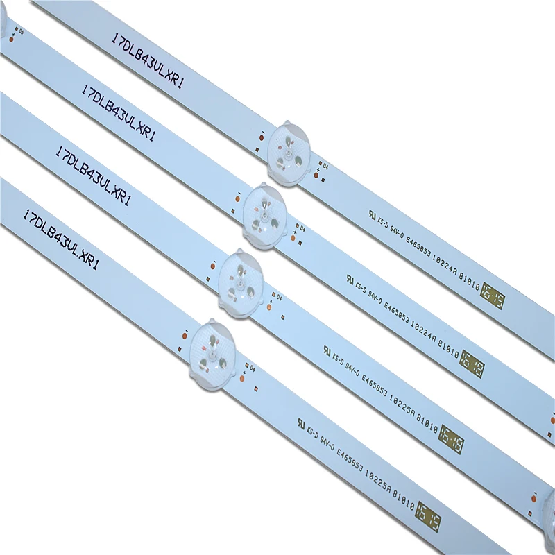 

New 4 PCS/set 7LED 805mm LED backlight strip for Vestel 17DB43H P43d300 LB43007 17DLB43VLXR1 VES430UNDL-2D-N12 VES430UNDA-2D-N12