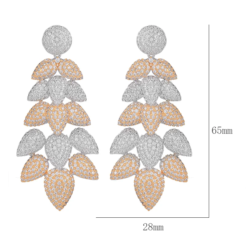 

GODKI Luxury Leaves Leaf Dangle Earrings For Women Wedding Cubic Zirconia CZ DUBAI Bridal Earring Jewelry Accessories2020