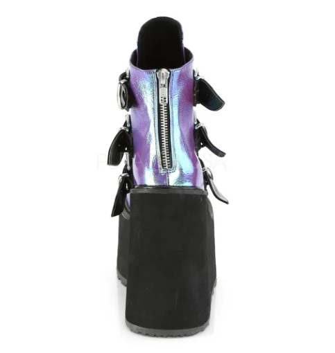 Женские ботинки на платформе черные белые танкетке и высоком каблуке с