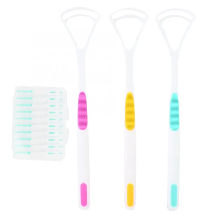 Скребок для языка с 20 шт. межзубных кистей набор ухода за полостью рта инструмент