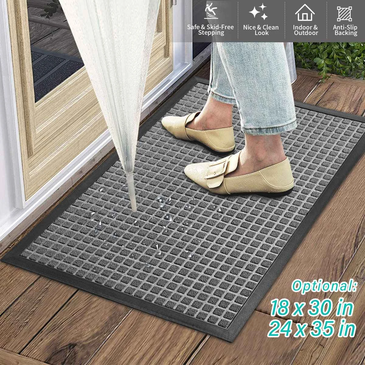 

Entrance Door Floor Mat Non-Slip Foot Pad Rug Home Welcome Carpet Water Absorbent For Hallway Bathroom Bathtub Side Kitchen