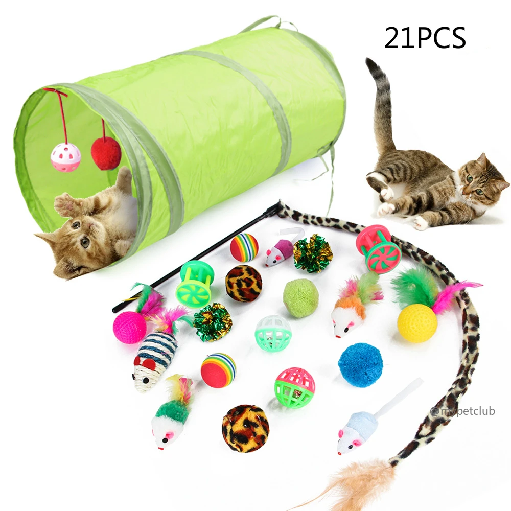 21 в 1 игрушки для домашних животных кошек Kitty складная канальная кошки