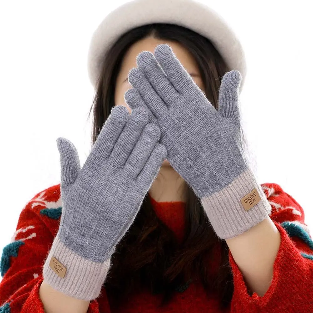 

Winter Autumn Warm Elastic Knitted Gloves Multi Color Imitation Cashmere Touch Screen Gloves for Women Men Mittens