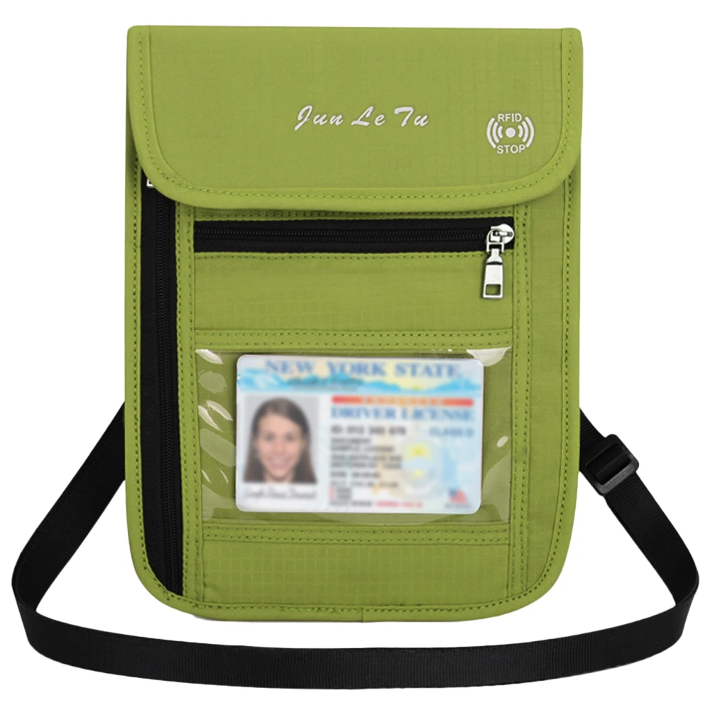 Green Сумка для путешествий кулон с RFID блокировкой паспорта держатель дорожный кошелек Противоугонная сумка для паспорта для мужчин и женщин - Цвет: Green