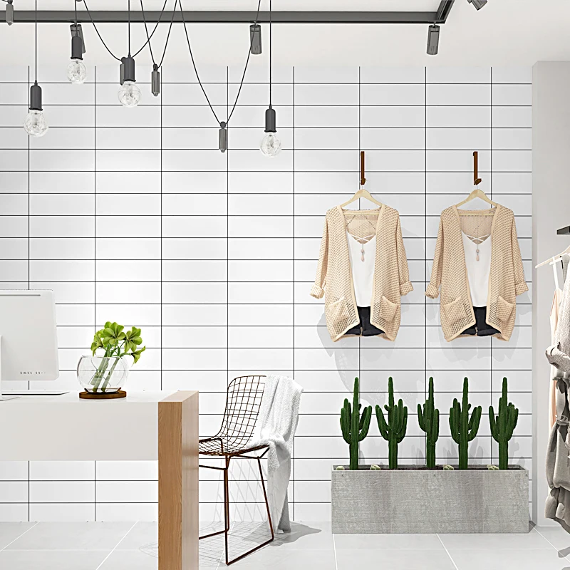 

Современная Геометрическая 3D настенная бумага из ПВХ в скандинавском стиле, квадратный черный белый фон для гостиной, спальни, настенная бу...