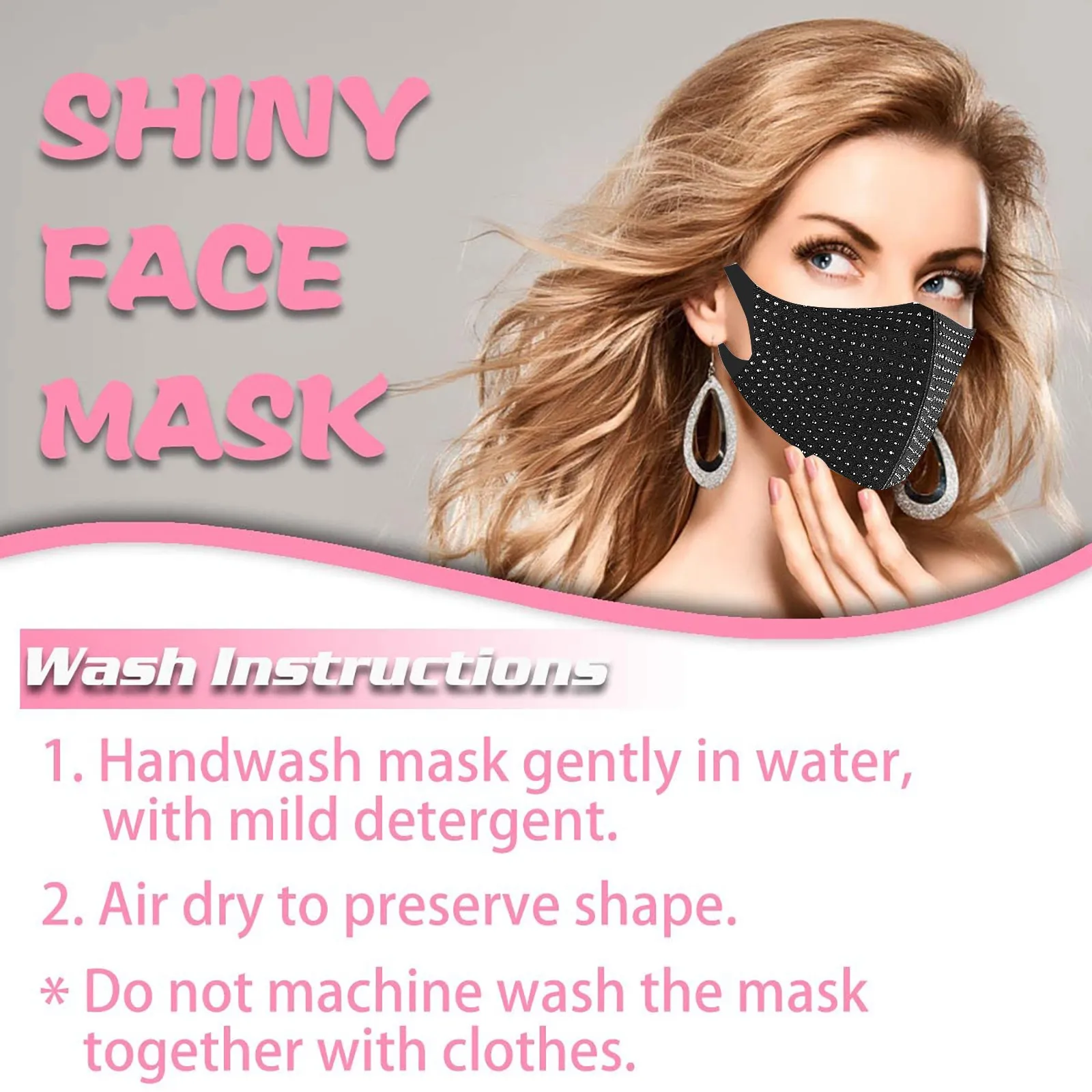 Маска Стразы с блестками женская 4 шт. | Спорт и развлечения