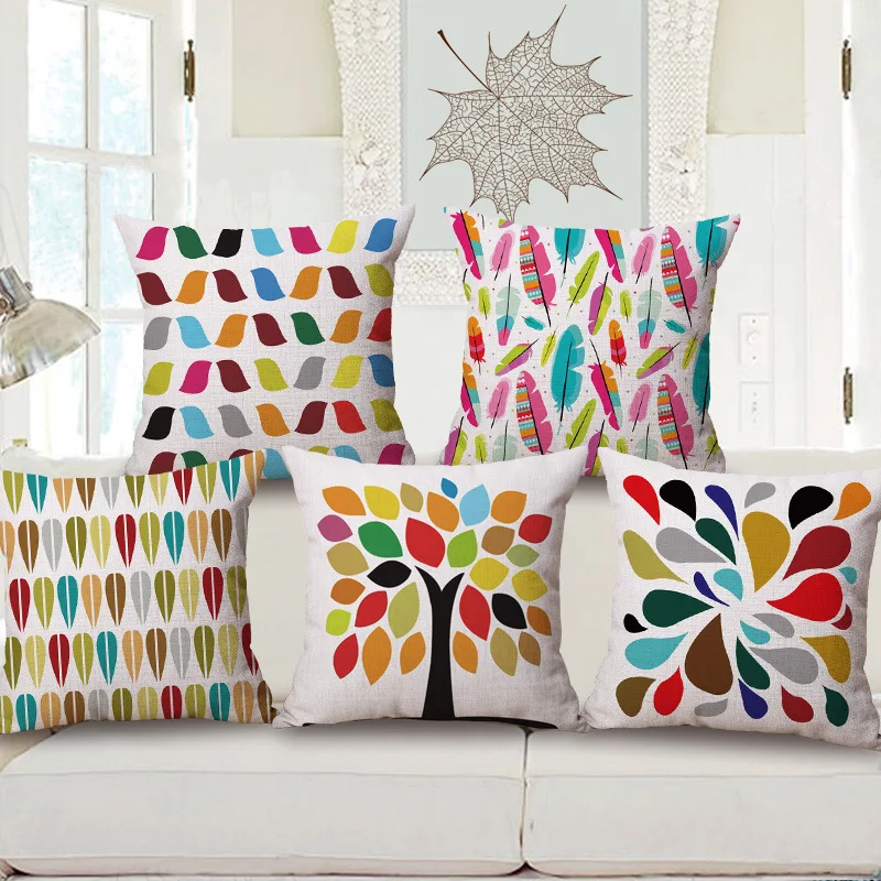 Декоративные диванные подушки Чехол красочные геометрические деревья браслеты