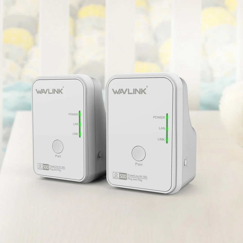 1 пара Wavlink AV500 Сетевой адаптер питания RJ45 500Mbs комплект Ethernet адаптер IPTV HomePlug AV Plug and Play EU/US