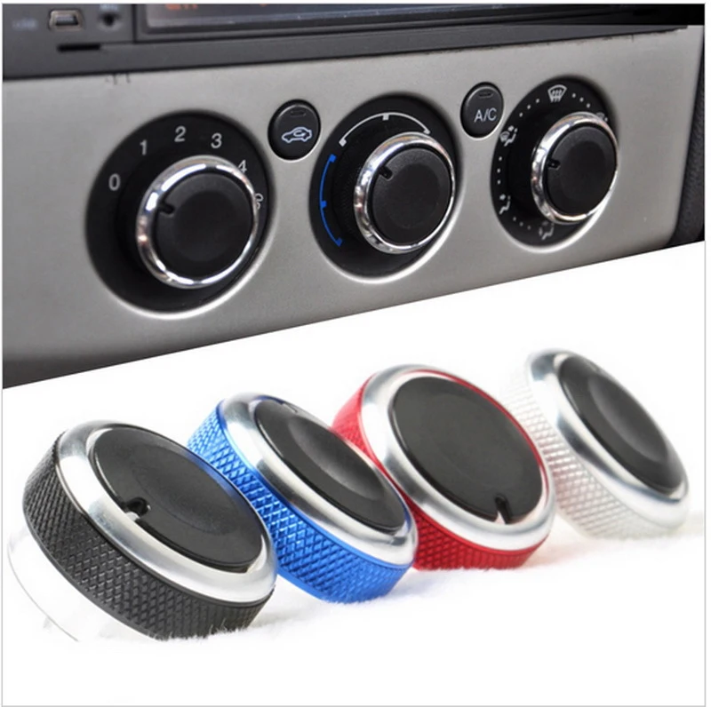 

3pcs 4 Colors Car AC Knob Aluminum Alloy Air Conditioning Heat Control Switch Accessories Suitable For Ford For Focus