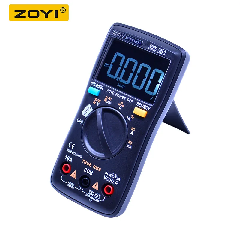 ZT-102A с коробкой EVA 6000 True RMS отсчетов Цифровой мультиметр Ручной Автоматический