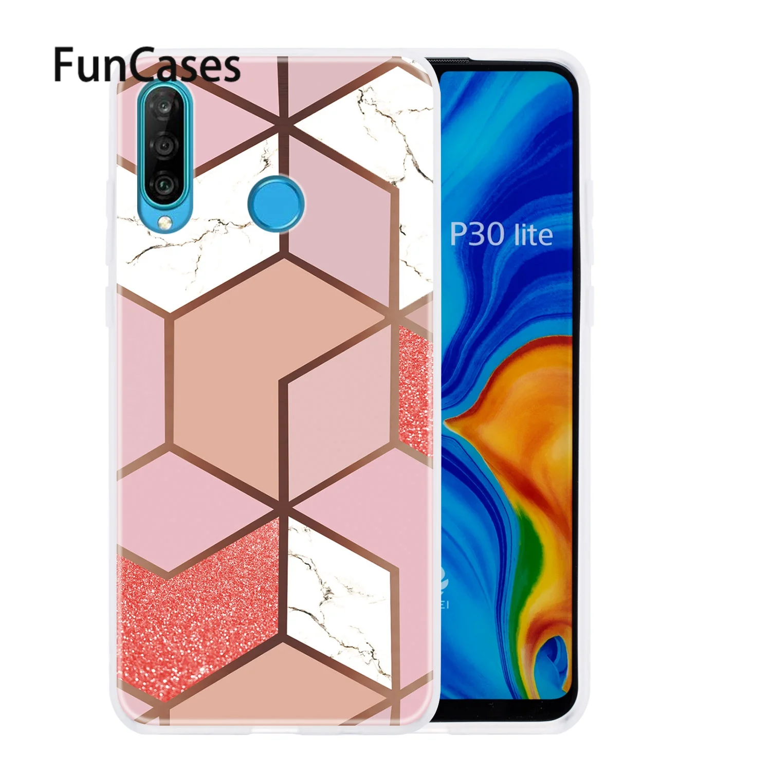 Чехол s с зажимами для etui huawei P30 Lite мягкий чехол из ТПУ абстрактным рисунком Капа