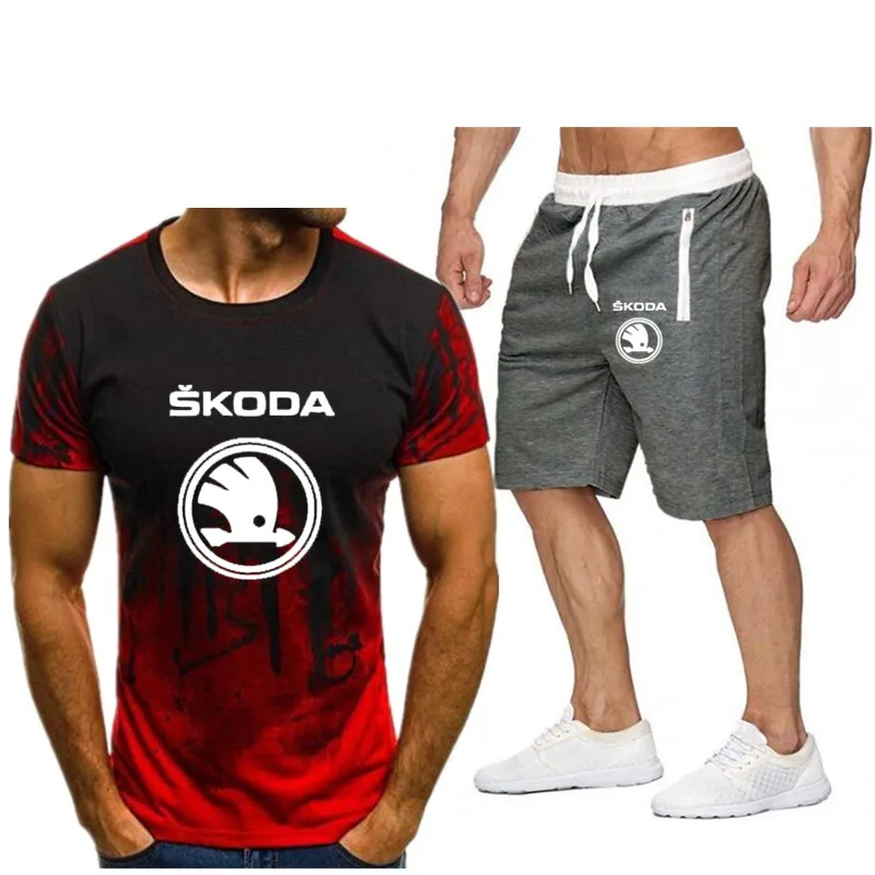 Мужской повседневный костюм с карманом летняя спортивная одежда для фитнеса