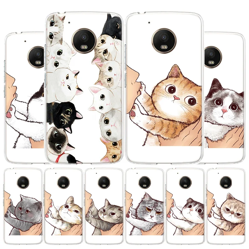 Чехол для телефона с милыми кошками Kiss Motorola Moto G8 G7 G6 G5 G9 E6 E5 Plus Play Power + One Action Macro EU Coque