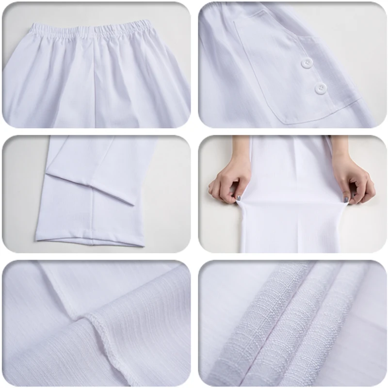 

Summer Women Cotton Linen Harem Pants Ankle-Length Trousers Women Plus Size Vintage Korean Pants High Waist Black Straight Pants