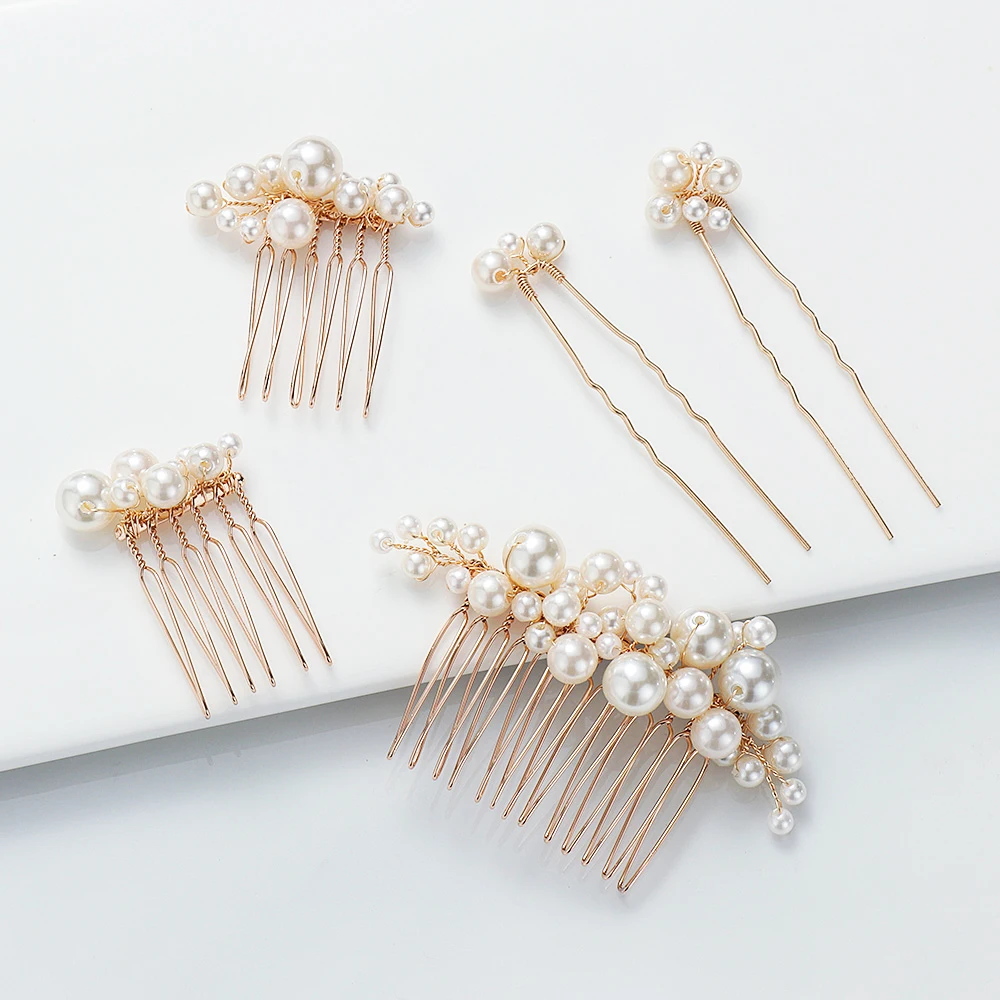 Заколка для волос с искусственным жемчугом ручной работы 1/2 шт. | Украшения и