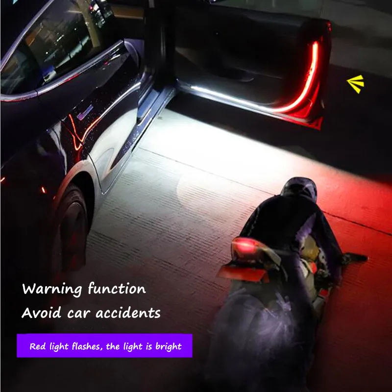 

2pcs Dynamic Streamer Universal LED Car Opening Door Safety Warning Anti-collision Lights Flashing Alarm Lights Parking Lamp