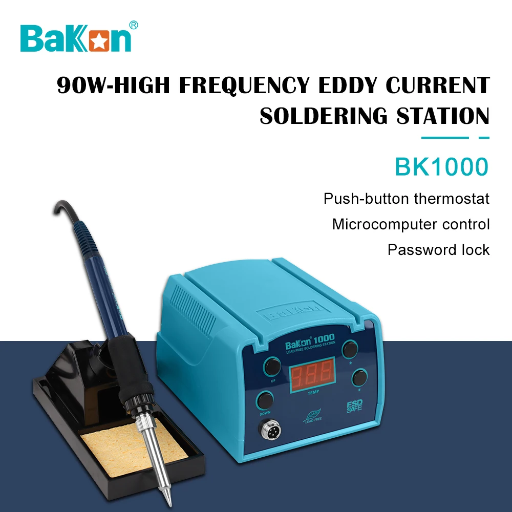 

BAKON Original BK1000 Soldering Station 90W Lead Free High Frequency Heating Rapid Heating Temperature Lock Rework Tools