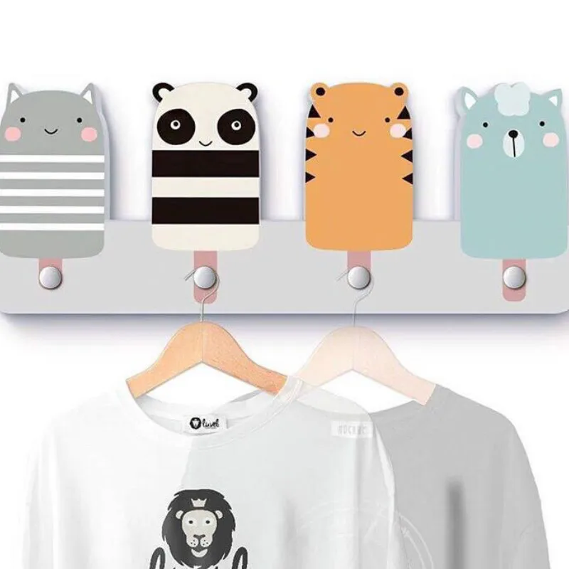 

Украшение для детской комнаты в скандинавском стиле, подвесной крючок для пальто с изображением снега, горы, животного, машины, лебедя, наст...