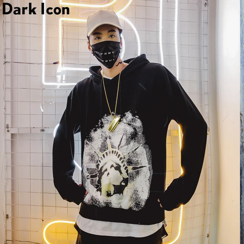 Мужская толстовка в стиле хип-хоп с принтом статуи Свободы темных икон новинка 2019