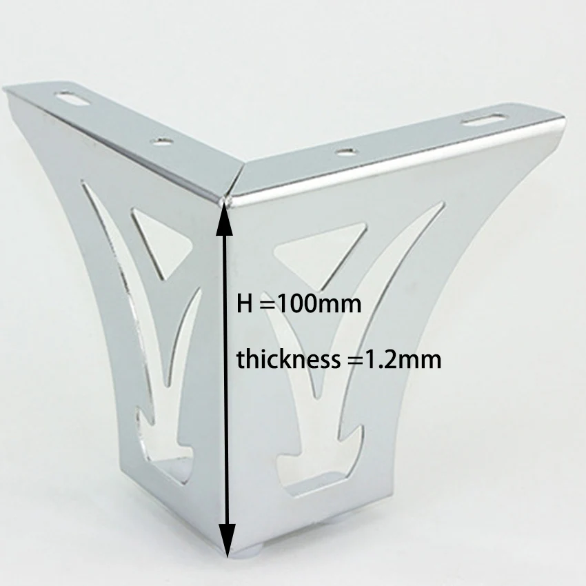 (Pack of 4pcs) Cabinet Tea Bar Nickle Iron Legs for Sofa Bed Feet Chair Furniture Stand Leg H=100mm | Мебель