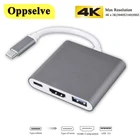 USB-концентратор 3 в 1, USB Type-C на HDMI, совместимый с USB 3,0 PD адаптер,  3,1 концентратор для Mac Air Pro Huawei Mate40 Samsung S21 S20 Xiaomi