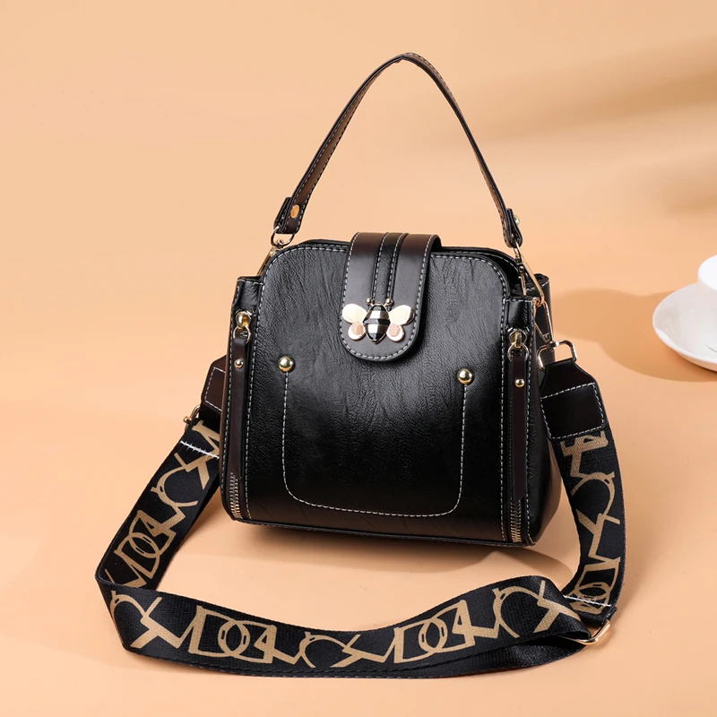 

2021 Women Leather Handbags High Quality Luxury Brand Bags Sac A Main Small Bucket Bags for Girls Bolsas Crossbody Shoulder Bag