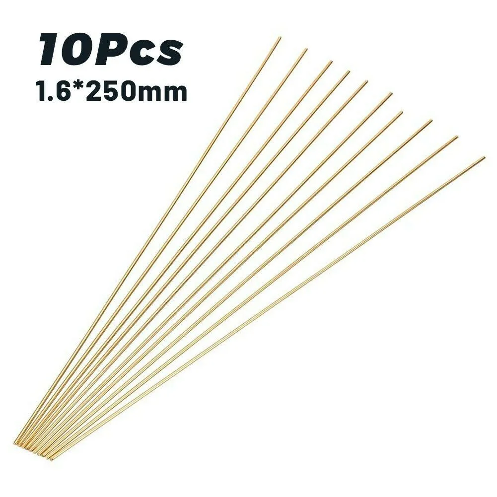 

10 Pcs 1.6*250mm Brass Rods Wires Sticks For Repair Welding Brazing Soldering 100% Brand New And High Quality