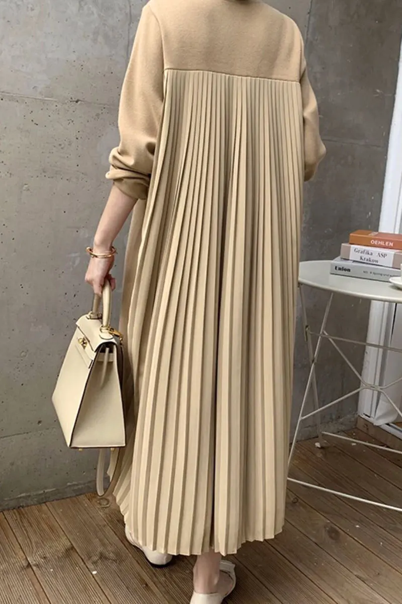 

Dresses for Women Summer Korean and Long Pattern Long Sleeve Fleece Pullover Dress Dresses